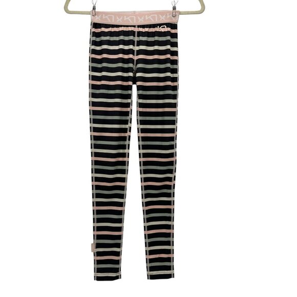 Kari Traa Fryd Base Layer Pants Striped Pink Gray Green Ivory Leggings XS - Picture 1 of 8